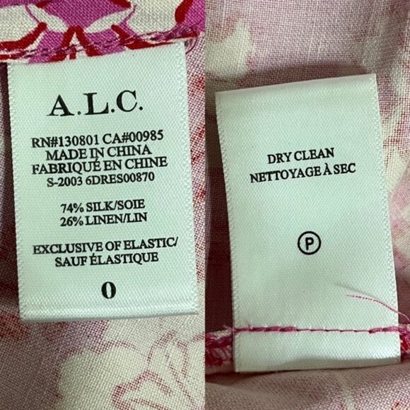 A.L.C.Marissa Pink Floral Print Midi Dress Women Size 0 - Picture 8 of 13